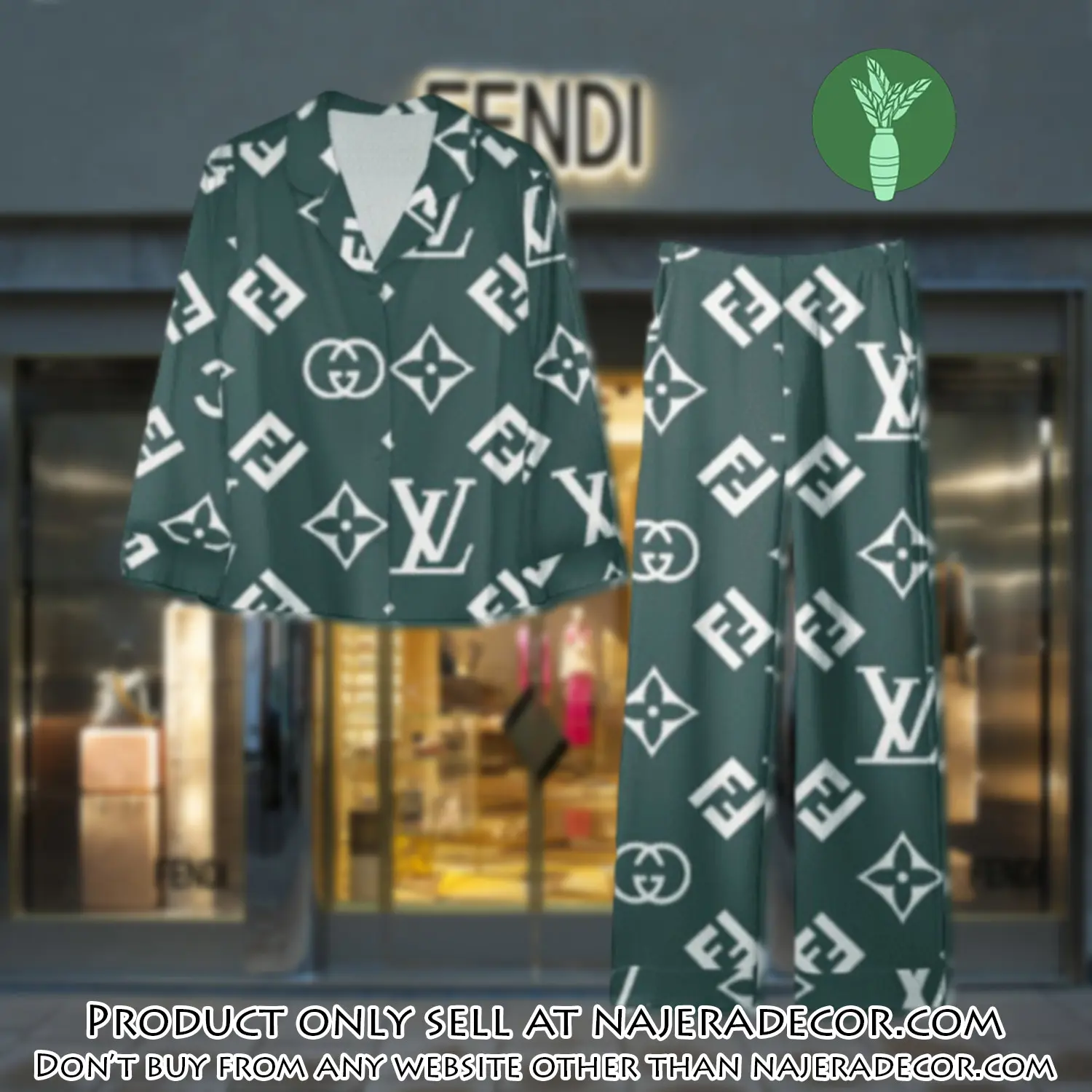 Trending luxury fendi satin pajama set pjs1049 njr3814293